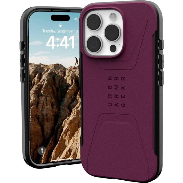 UAG Civilian MagSafe Case Cover Apple iPhone 16 Pro Bordeaux Stootbestendig
