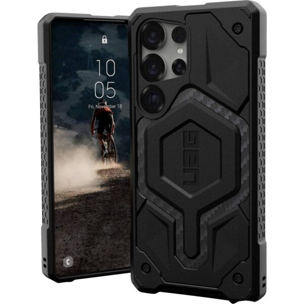 Urban Armor Gear Monarch Outdoor telefoonhoes Samsung Galaxy S25 Ultra Carbon Inductieve lading, Stootbestendig