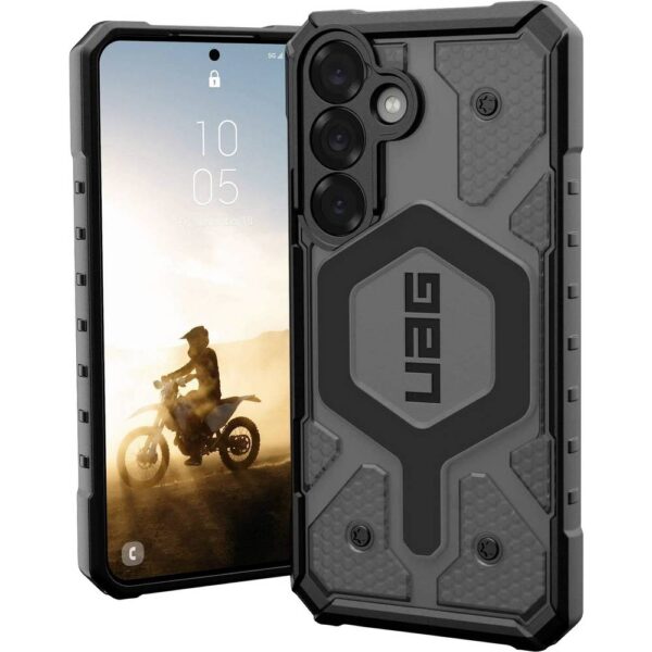Urban Armor Gear Pathfinder Outdoor telefoonhoes Samsung Galaxy S25 Grijs, Transparant Inductieve lading, Stootbestendig
