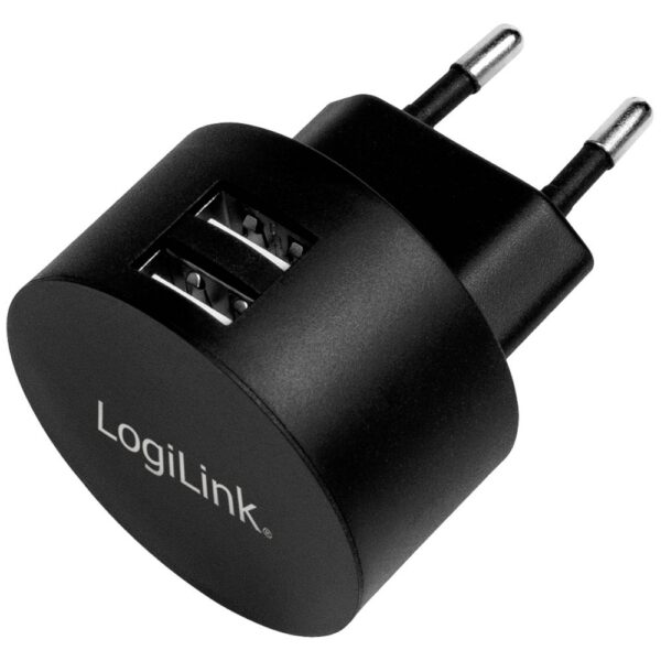 LogiLink Ladegerät USB-oplader 10.5 W 2x USB-A Zwart Binnen