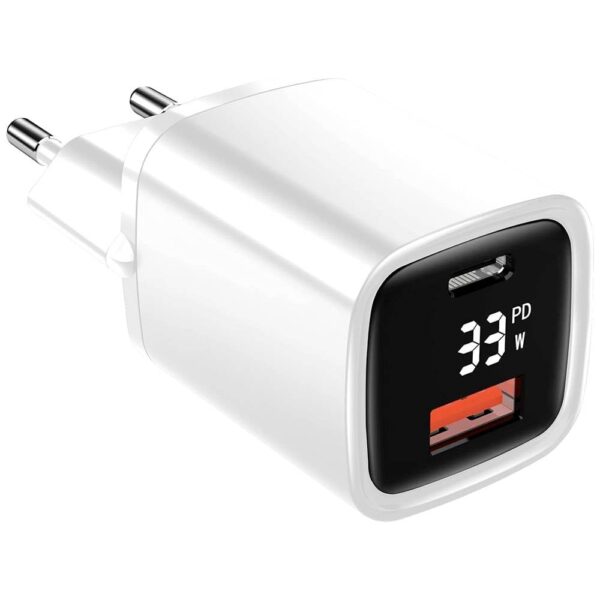 Eaxus Dual Port USB-oplader 33 W 1x USB-A, 1x USB-C Wit Binnen