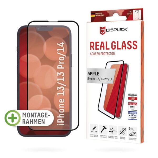 DISPLEX Real Glass 1702 Screenprotector (glas) Apple iPhone 13, iPhone 13 Pro, iPhone 14 1 stuk(s) Anti-vingerafdruk, Krasvast