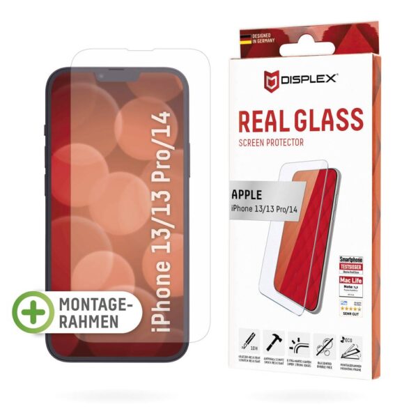 DISPLEX Real Glass 1698 Screenprotector (glas) Apple iPhone 13, iPhone 13 Pro, iPhone 14 1 stuk(s) Anti-vingerafdruk, Krasvast