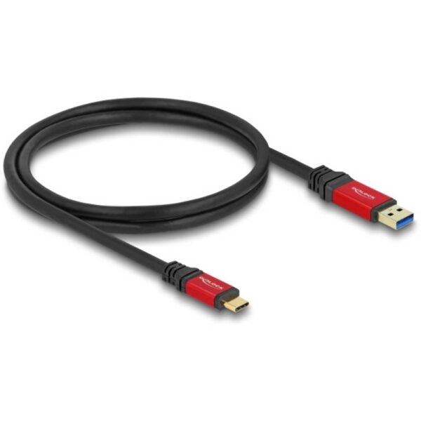 Delock USB-kabel USB-A stekker, USB-C stekker 1.00 m Zwart, Rood 80617
