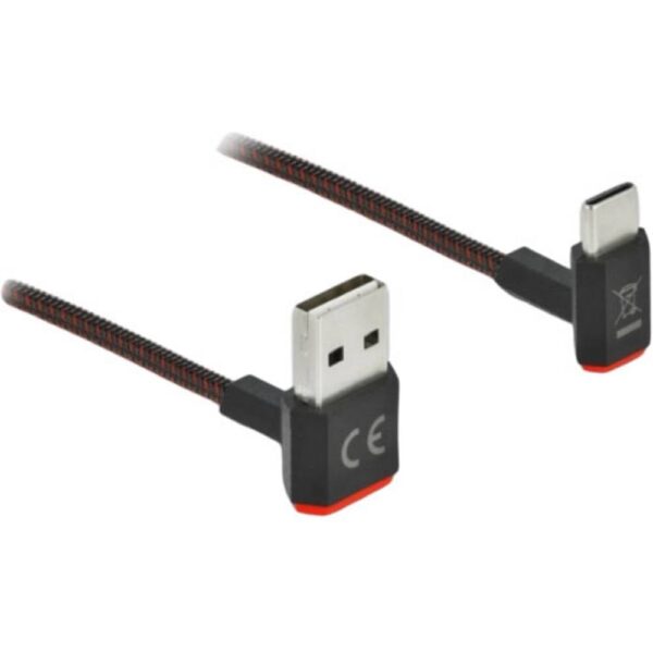 Delock USB-kabel USB 2.0 USB-A stekker, USB-C stekker 0.20 m Zwart 85274