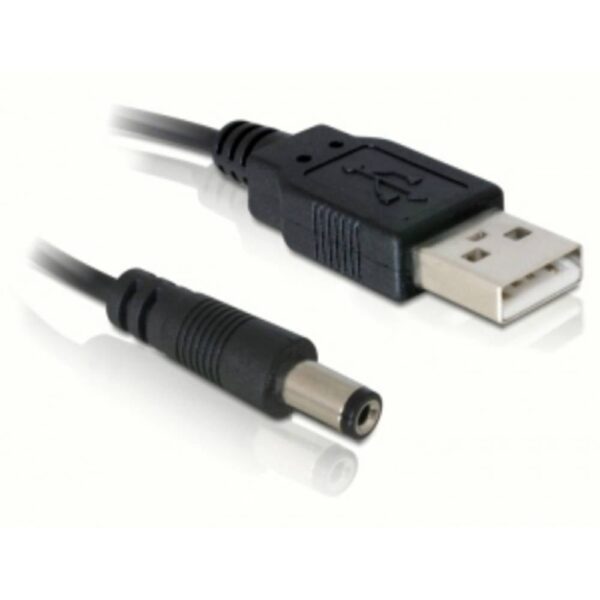 Delock USB-stroomkabel USB-A stekker, DC-stekker 5,5 mm 1.00 m Zwart 82197