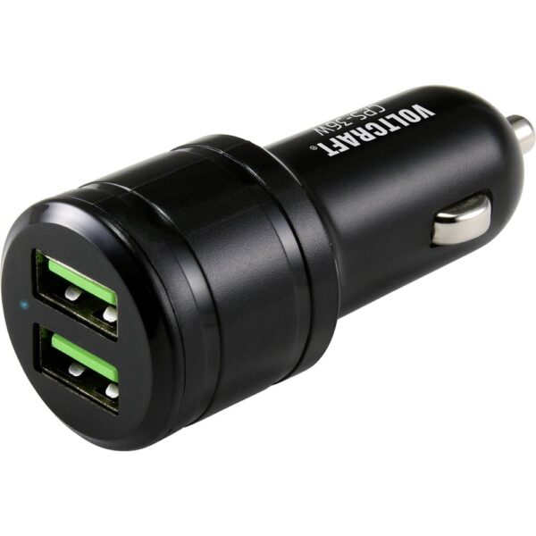 VOLTCRAFT CPS-36W USB-oplader 36 W 2x USB-A Zwart Auto