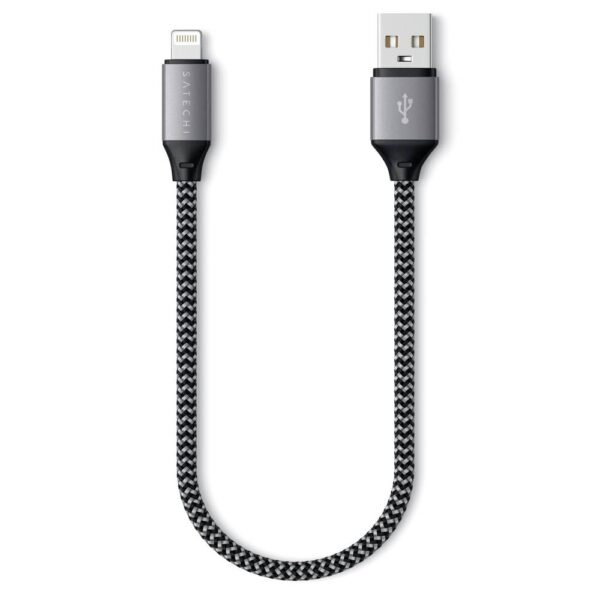 Satechi USB-kabel USB 2.0 USB-A stekker, Apple Lightning stekker 0.25 m Grijs, Zwart ST-TAL10M