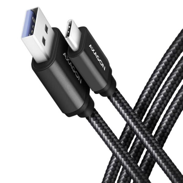 AXAGON USB-kabel USB 3.2 Gen1 USB-C stekker, USB-A stekker 1.00 m Zwart Vergulde steekcontacten BUCM3-AM10AB