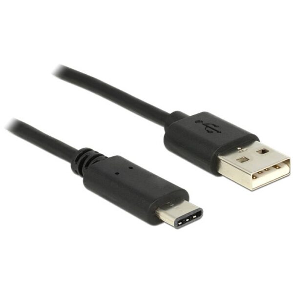 Delock USB-kabel USB 2.0 USB-A stekker, USB-C stekker 0.50 m Zwart 83326