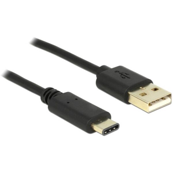 Delock USB-kabel USB 2.0 USB-A stekker, USB-C stekker 2.00 m Zwart 83327