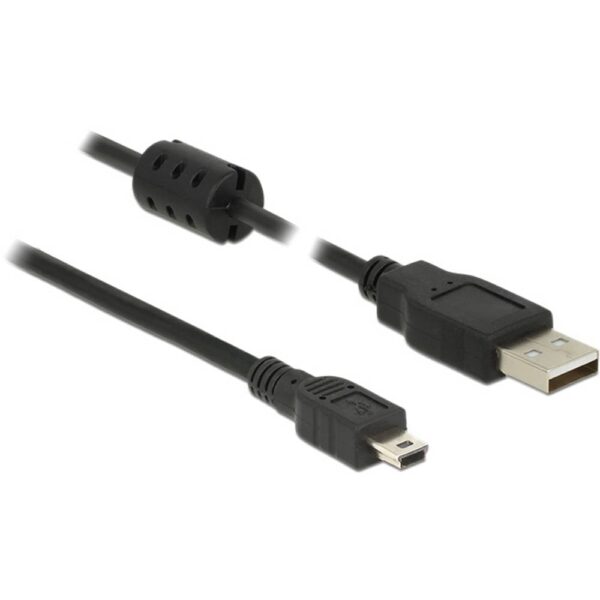 Delock USB-kabel USB 2.0 USB-A stekker, USB-mini-B stekker 1.50 m Zwart 84913