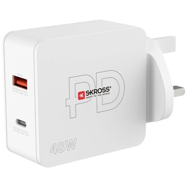 Skross Multipower Combo+ UK USB-oplader 48 W 1x USB-A, 1x USB-C Binnen