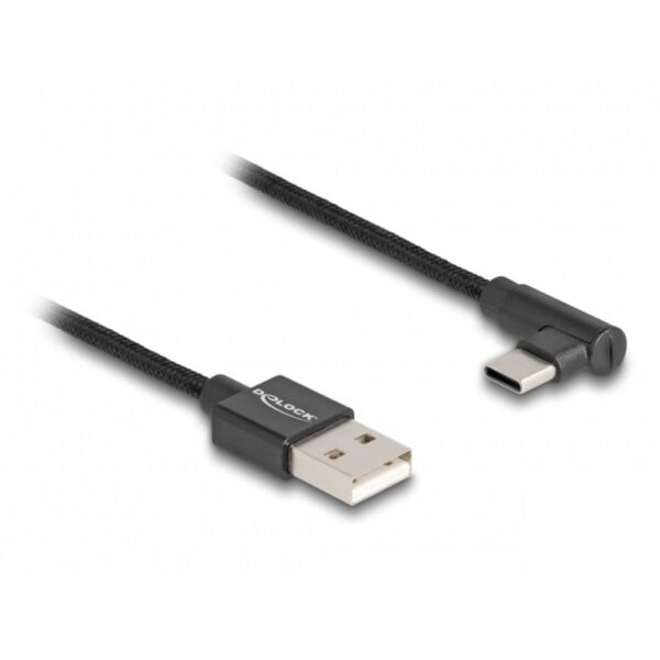 Delock USB-kabel USB 2.0 USB-A stekker, USB-C stekker 0.50 m Zwart 80029