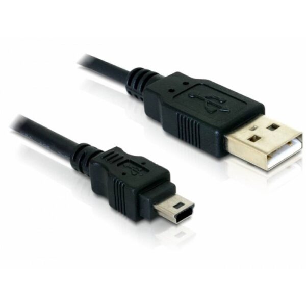 Delock USB-kabel USB 2.0 USB-A stekker, USB-mini-B stekker 1.50 m Zwart 82252