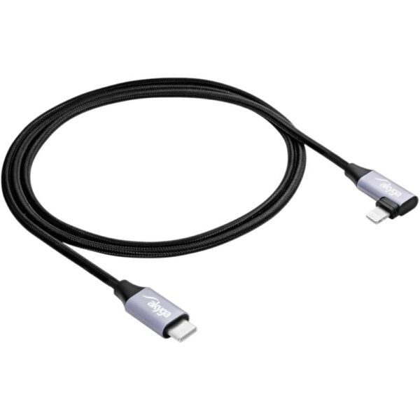Akyga USB-kabel USB-C stekker, Apple Lightning stekker 1.00 m Zwart AK-USB-56