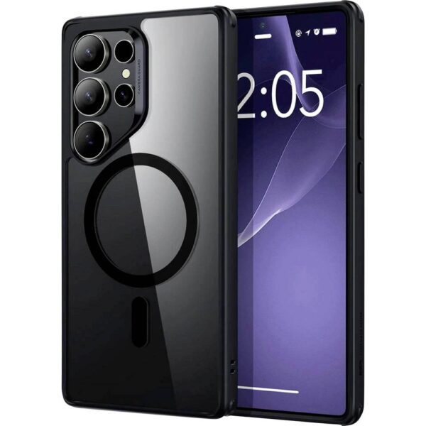 ESR Classic Hybrid HaloLock Backcover Samsung Galaxy S25 Ultra Transparant, Zwart Inductieve lading