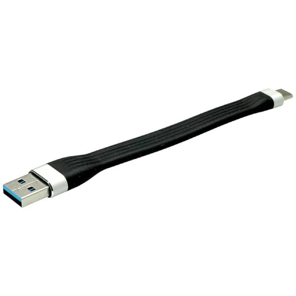 Roline USB-kabel USB 3.2 Gen1 (USB 3.0 / USB 3.1 Gen1) USB-A stekker, USB-C stekker 0.11 m Zwart 11.02.9014