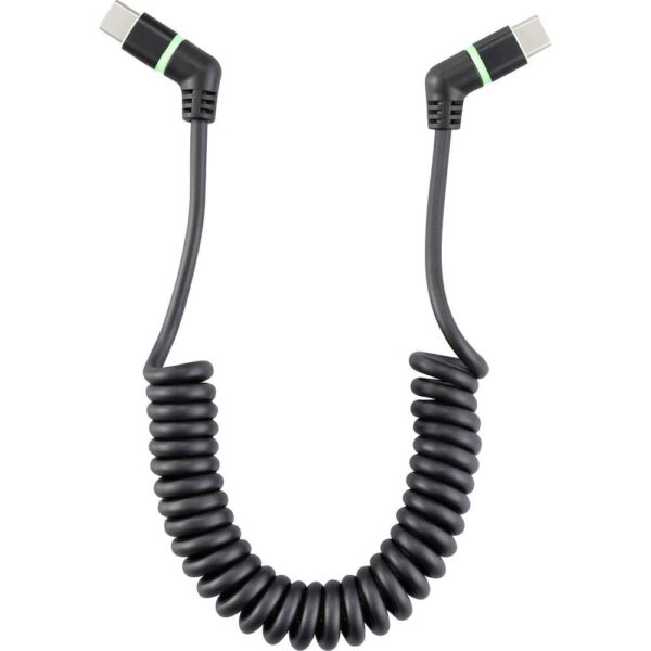 Renkforce USB-kabel USB 2.0 USB-C stekker, USB-C stekker 1.50 m Zwart Connectoren 360° draaibaar, Spiraalkabel RF-6713692
