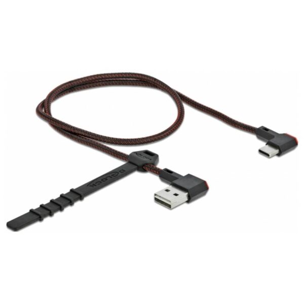 Delock USB-kabel USB 2.0 USB-A stekker, USB-C stekker 0.50 m Zwart Vergulde steekcontacten 85280