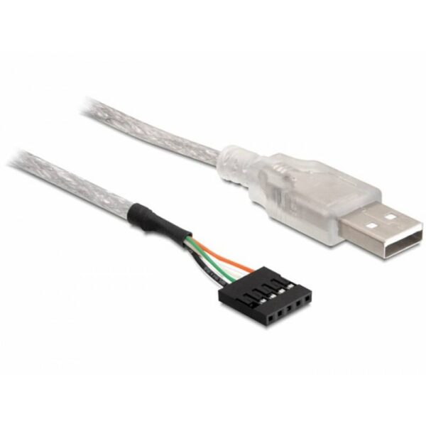 Delock USB-kabel USB 2.0 USB-A stekker, Pinconnector 5-polig (male) 0.70 m Zilver 83078