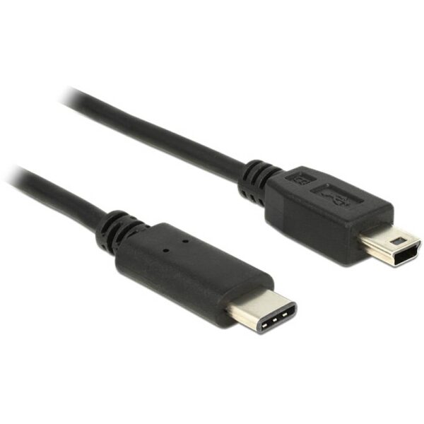 Delock USB-kabel USB 2.0 USB-mini-B stekker, USB-C stekker 0.50 m Zwart 83335