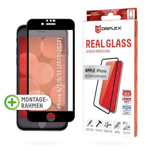 DISPLEX Real Glass 3D 01253 Screenprotector (glas) Apple IPhone SE (Gen.3, 2022), IPhone SE (Gen.2, 2020), iPhone 8, iPhone 7, iPhone 6S, iPhone 6 1 stuk(s)