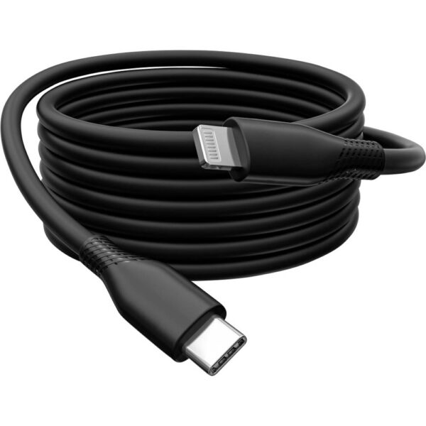 Digitus USB-kabel USB 2.0 Apple Lightning stekker, USB-C stekker 0.50 m Zwart Flexibel, Zeer flexibel, Met USB, Silicone, Uitstekende