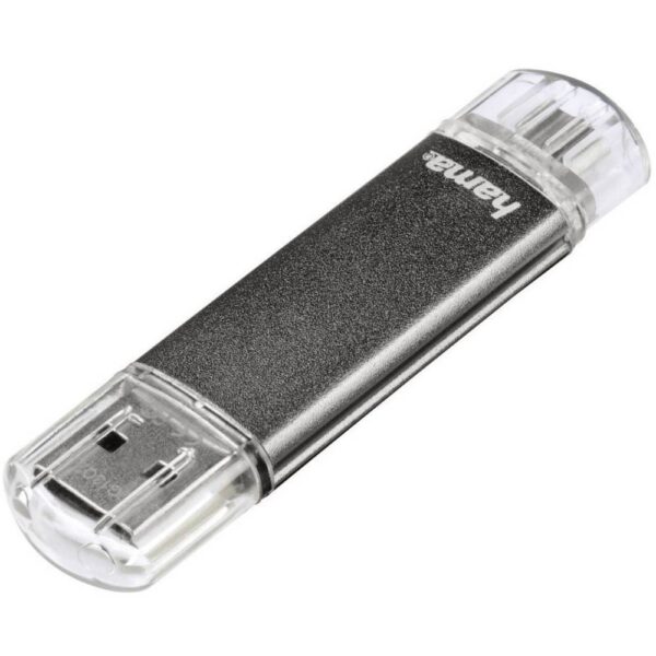 Hama FlashPen Laeta Twin USB-stick smartphone/tablet Grijs 64 GB USB-A 2.0, Micro-USB 2.0