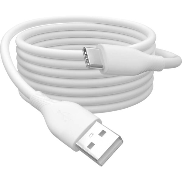 Digitus USB-kabel USB 2.0 USB-A stekker, USB-C stekker 2.00 m Wit (mat) Flexibel, Zeer flexibel, Met USB, Silicone, Uitstekende verouderingseigenschappen,