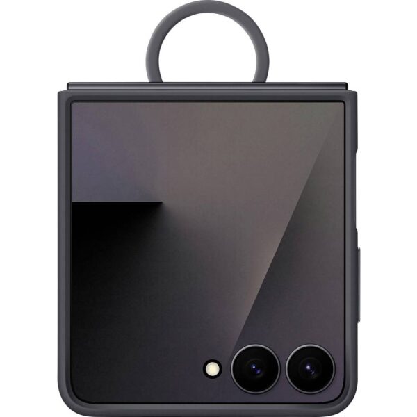 Samsung SAMSUNG Ring Case Silicone ZFlip7 Black Flip Case Samsung Samsung Z Flip7 Zwart Stootbestendig