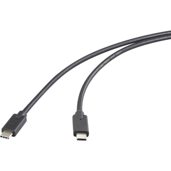 Renkforce USB-C-kabel USB 3.2 Gen2x2 USB-C stekker, USB-C stekker 1.00 m Zwart TPE-mantel RF-5501102