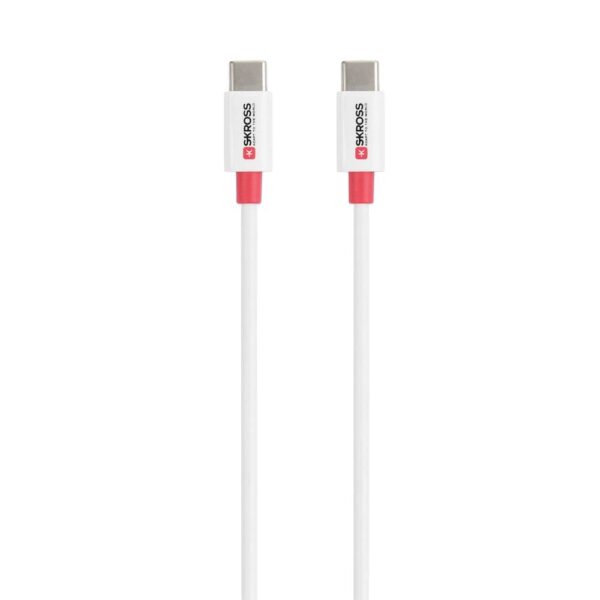 Skross USB-kabel USB 2.0 USB-C stekker, USB-C stekker 1.20 m Wit Rond SKCA0008C-C120CN