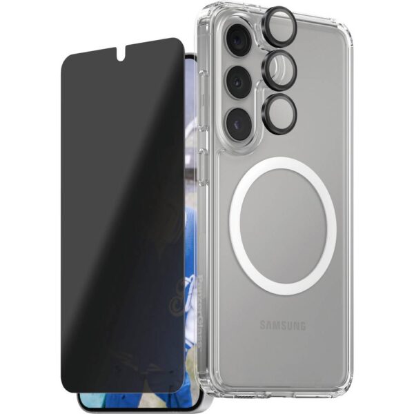 PanzerGlass CARE Flagship 3-in-1 Set (hoesje + beschermglas) Samsung Galaxy S25+ Transparant, Zwart Inductieve lading, Stootbestendig