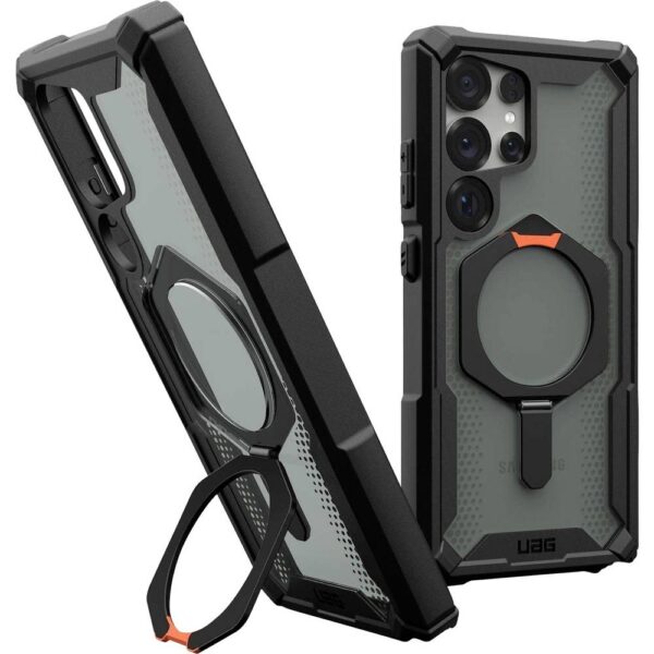 Urban Armor Gear Plasma XTE Outdoor telefoonhoes Samsung Galaxy S25 Ultra Zwart, Oranje Inductieve lading, Met standfunctie, Stootbestendig
