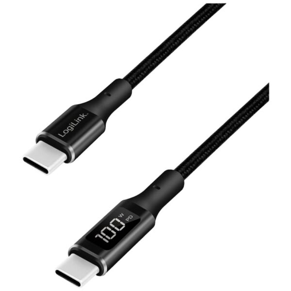 LogiLink USB-C-kabel USB 2.0 USB-A stekker 1.00 m Zwart Stekker past op beide manieren CU0181