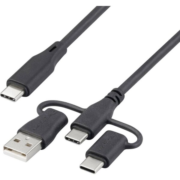 Renkforce USB-laadkabel USB 2.0 USB-C 1.50 m Zwart RF-6615908