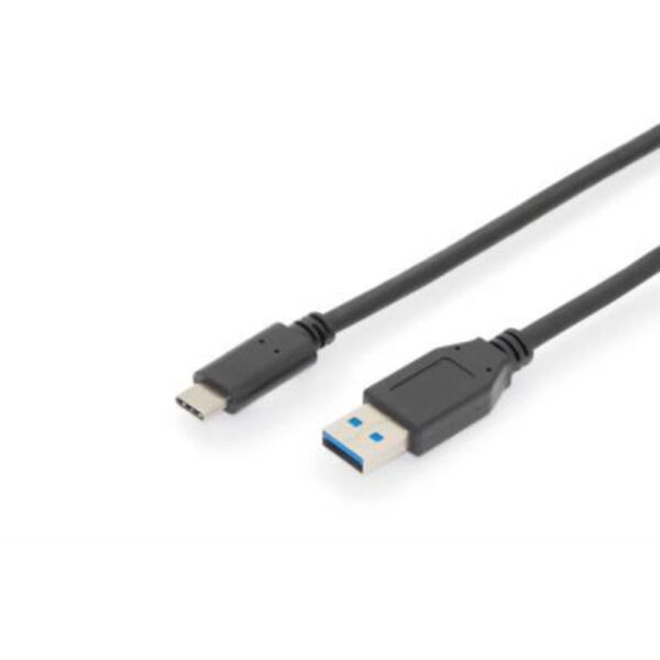 Digitus USB-kabel USB 3.2 Gen1 (USB 3.0 / USB 3.1 Gen1) USB-C stekker, USB-A stekker 1.00 m Zwart Afgeschermd (dubbel) AK-300146-010-S