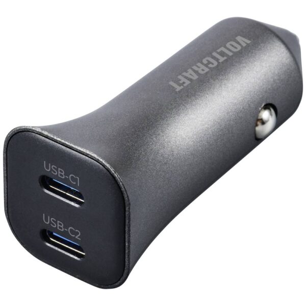 VOLTCRAFT CPS-40W/ 2 VC-RA401 USB-oplader 40 W 2x USB-C USB PD 3.0 Zilver-zwart Auto