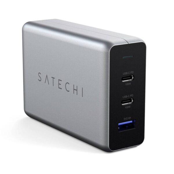 Satechi ST-TC100GM-EU USB-oplader 100 W 1x USB-A, 2x USB-C USB PD Zwart, Grijs Binnen
