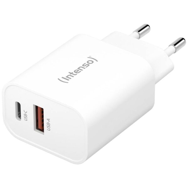Intenso W30AC USB-oplader 30 W 1x USB-A, 1x USB-C Wit Binnen USB Power Delivery (USB-PD)