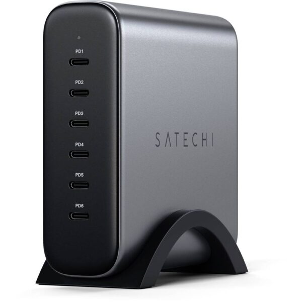 Satechi ST-C200GM-EU USB-oplader 200 W 6x USB-C USB PD 3.1 Grijs Binnen
