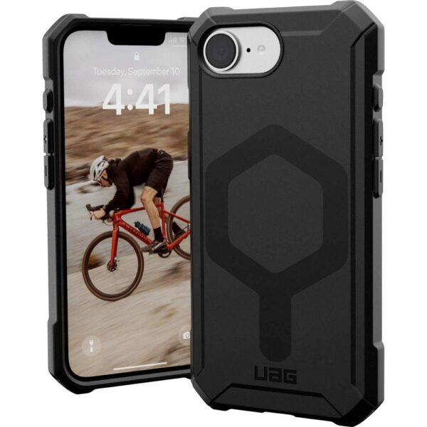 Urban Armor Gear Essential Armor Outdoor telefoonhoes Apple iPhone 16e Zwart Inductieve lading, MagSafe compatible, Stootbestendig