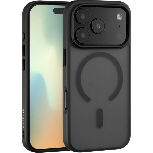 Renkforce iPhone 17 Pro Schwarz Transparent backcover Backcover Apple iPhone 17 Pro Zwart, Transparant Inductieve lading, MagSafe compatible