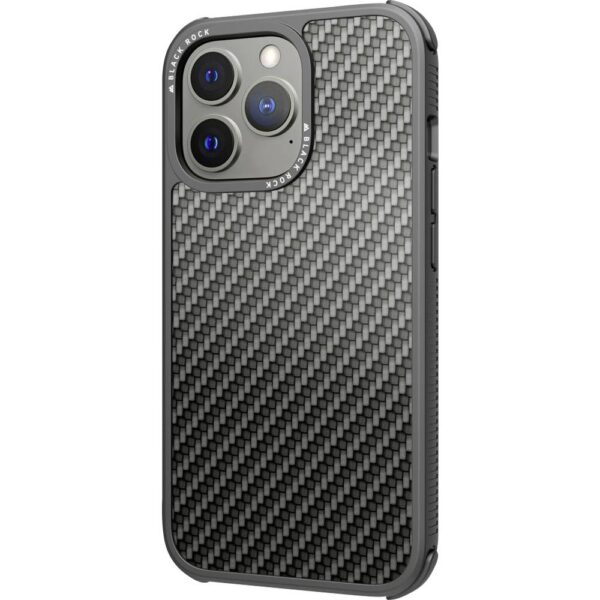 Black Rock Robust Real Carbon Cover Apple iPhone 13 Pro Zwart