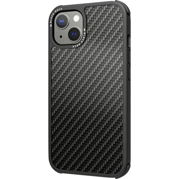 Black Rock Robust Real Carbon Cover Apple iPhone 13 Zwart