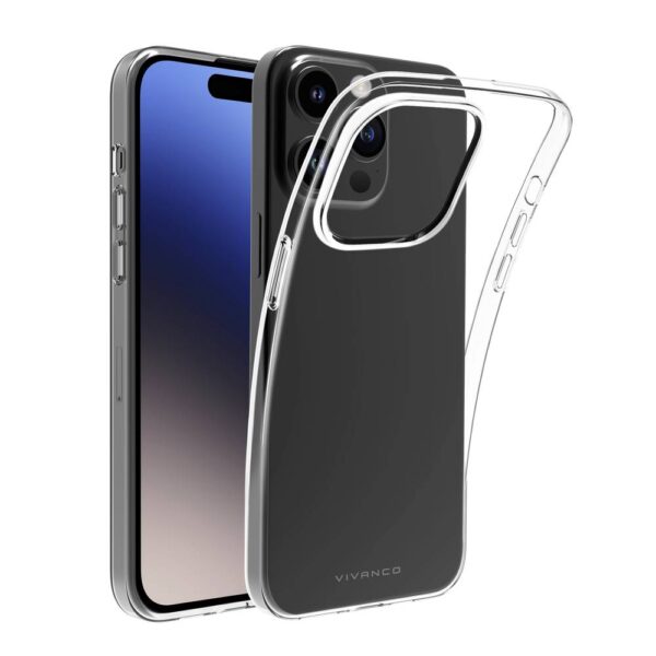 Vivanco SSCVVIPH15PT Backcover Apple iPhone 15 Pro Transparant Inductieve lading, Spatwaterdicht, Stofdicht, Waterafstotend