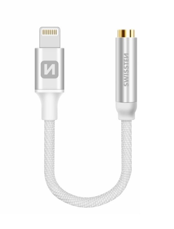 Swissten Swissten iPhone lightning naar 3,5mm jack audio aansluiting adapter - Zilver
