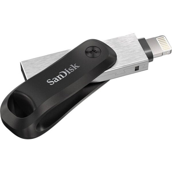 SanDisk iXpand™ Flash Drive Go USB-stick smartphone/tablet Zwart, Zilver 256 GB USB-A 3.2 Gen 1, Apple Lightning