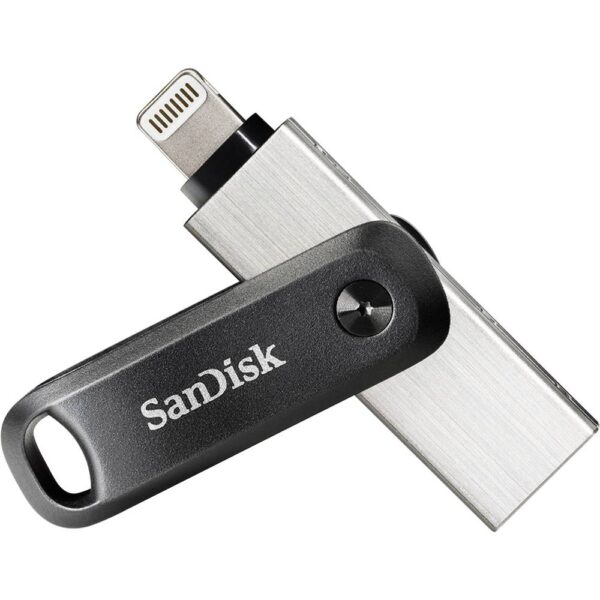 SanDisk iXpand™ Flash Drive Go USB-stick smartphone/tablet Zwart, Zilver 64 GB USB-A 3.2 Gen 1, Apple Lightning